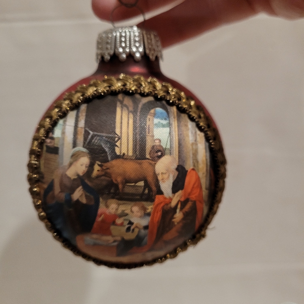 Vintage West Germany Christmas ornament nativity scene baby Jesus Christmas